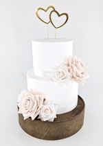 Artificial wedding cake decoration with loose faux roses in different sizes and exposed mounting wires. For birthday, event and celebration cakes. Made in Melbourne by Flowers For Ever After, shipping Australia and Worldwide.