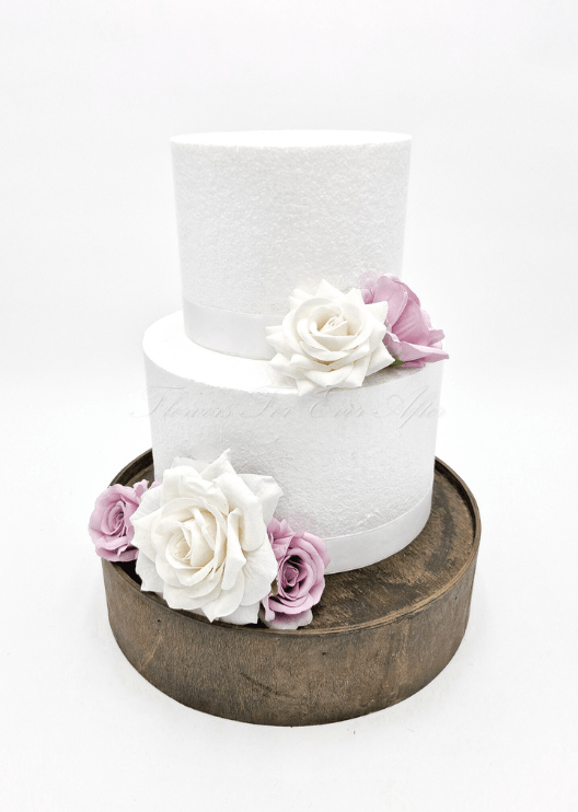 Artificial wedding cake flower pieces with faux roses, small blooms and foliage. For birthday, event and celebration cakes. Made in Melbourne by Flowers For Ever After, shipping Australia and Worldwide.
