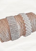 Artificial wedding corsage bracelet-base options for faux flowers, showing a silver rhinestone band and a white pearl-style beaded band. For formals, proms and ball occasions. Made in Melbourne by Flowers For Ever After, shipping Australia and Worldwide.