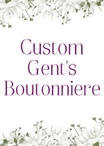 Artificial wedding custom-order graphic reading CUSTOM Gents/Family for matching faux floral accessories. Made in Melbourne by Flowers For Ever After, shipping Australia and Worldwide.