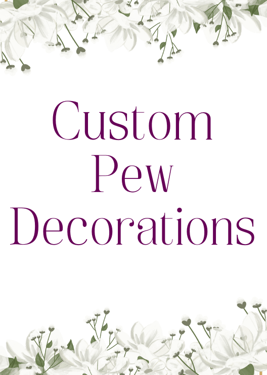 Artificial wedding custom-order graphic for matching faux floral decorations. Made in Melbourne by Flowers For Ever After, shipping Australia and Worldwide.