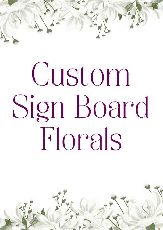 Artificial wedding custom-order graphic for matching faux floral table centrepieces. Made in Melbourne by Flowers For Ever After, shipping Australia and Worldwide.