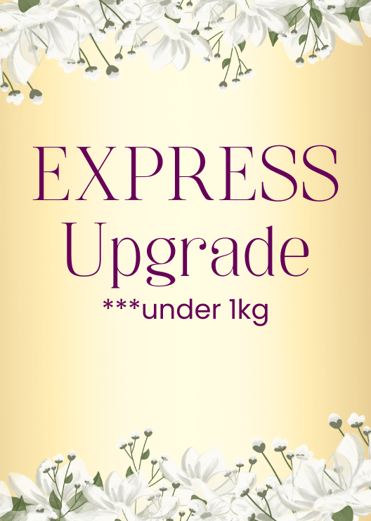Express upgrade graphic for Artificial wedding faux flower orders under 1kg. Made in Melbourne by Flowers For Ever After, shipping Australia and Worldwide.