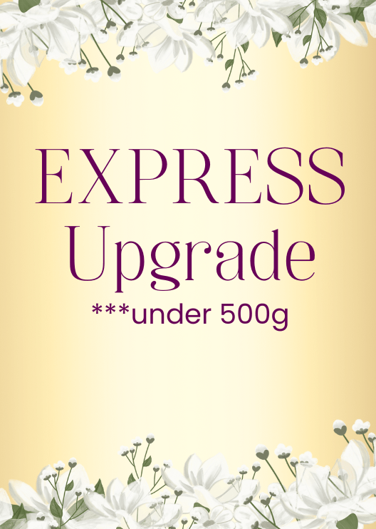 Express upgrade graphic for Artificial wedding faux flower orders under 500g. Made in Melbourne by Flowers For Ever After, shipping Australia and Worldwide.