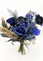 Artificial wedding bridesmaid posy close-up showing layered faux flower petals and smaller blooms. Made in Melbourne by Flowers For Ever After, shipping Australia and Worldwide.