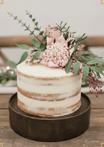 Artificial wedding cake flower set with pink faux waratah and native-style foliage in separate clusters. For birthday, event and celebration cakes. Made in Melbourne by Flowers For Ever After, shipping Australia and Worldwide.