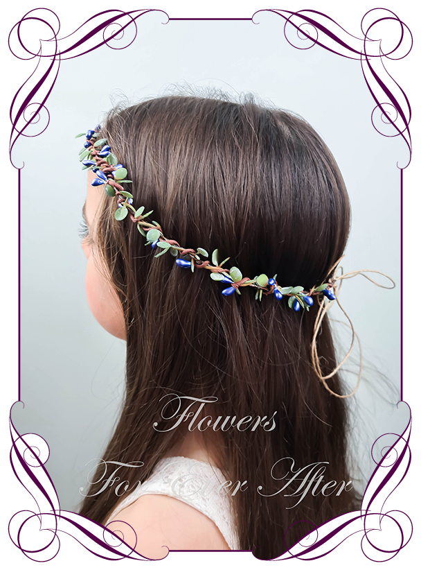 Blue Seed Dainty Hair Crown / Halo | Artificial Bridal Bouquets & Silk Wedding  Flower Packages - Flowers For Ever After®