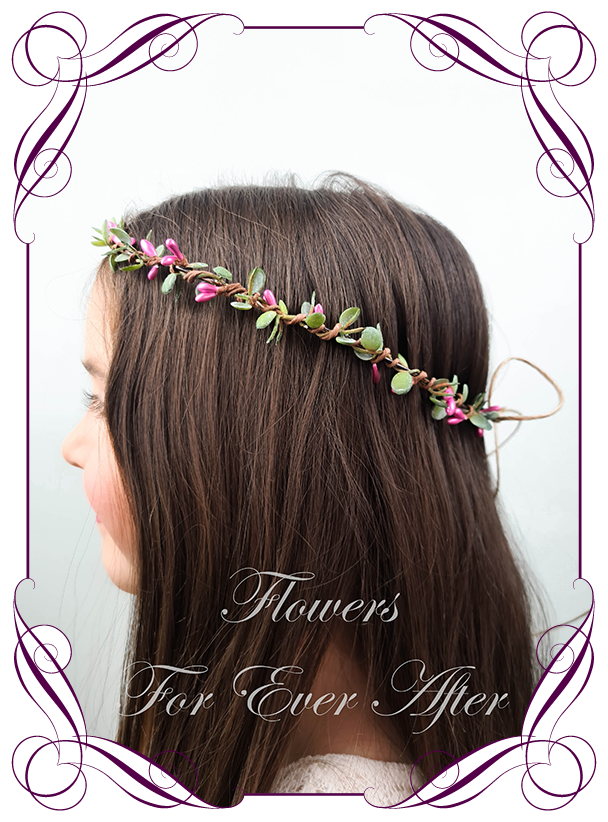 Pink Seed Dainty Hair Crown / Halo | Artificial Bridal Bouquets & Silk  Wedding Flower Packages - Flowers For Ever After®