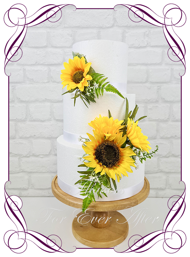 Sunflower Cake Topper Decoration, Silk Cake Flowers - Ready to set