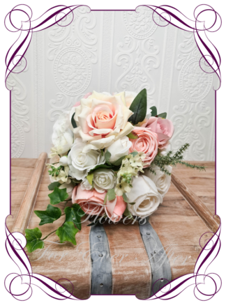 Artificial Brides Bouquets - Ivory Rose & Gypsophila Bridesmaid Bouquet